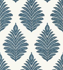 Palampore Leaf Wallpaper by Anna French Blue and White Palampore Leaf Wallpaper by Anna French Blue and White