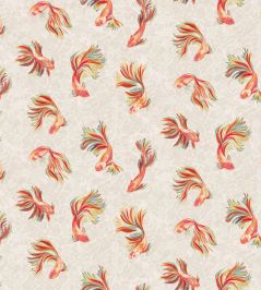 Aquaria Fabric by Osborne & Little Linen/Mandarin Aquaria Fabric by Osborne & Little Linen/Mandarin