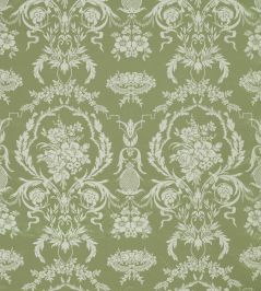 Arabesque Silk Fabric by Zoffany Pale Olive Arabesque Silk Fabric by Zoffany Pale Olive