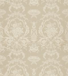 Arabesque Silk Fabric by Zoffany Warm White Arabesque Silk Fabric by Zoffany Warm White