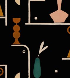Archaeological Forms Wallpaper by Tres Tintas Black Archaeological Forms Wallpaper by Tres Tintas Black
