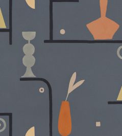 Archaeological Forms Wallpaper by Tres Tintas Blue Archaeological Forms Wallpaper by Tres Tintas Blue