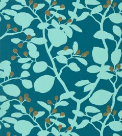 Ardisia Wallpaper by Harlequin Amazonia / Teal / Gold Ardisia Wallpaper by Harlequin Amazonia / Teal / Gold