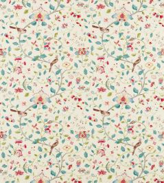 Aril's Garden Fabric by Sanderson Blue Clay/Pink Aril's Garden Fabric by Sanderson Blue Clay/Pink