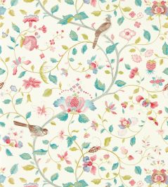 Aril's Garden Wallpaper by Sanderson Blue Clay/Pink Aril's Garden Wallpaper by Sanderson Blue Clay/Pink