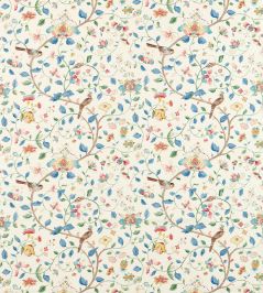Aril's Garden Fabric by Sanderson Indigo/Red Aril's Garden Fabric by Sanderson Indigo/Red