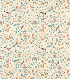 Aril's Garden Fabric by Sanderson Teal/Russet Aril's Garden Fabric by Sanderson Teal/Russet