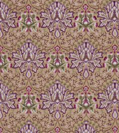 Artichoke Embroidery Fabric by Morris & Co Aubergine/Gold Artichoke Embroidery Fabric by Morris & Co Aubergine/Gold