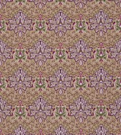 Artichoke Embroidery Fabric by Morris & Co Aubergine/Gold Artichoke Embroidery Fabric by Morris & Co Aubergine/Gold
