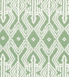 Asaka Ikat Fabric by Schumacher Green Asaka Ikat Fabric by Schumacher Green