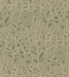 Astragale Wallpaper by Casamance Kaki Astragale Wallpaper by Casamance Kaki