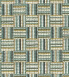 Attwood Fabric by Nina Campbell Aqua/Ochre/Ivory Attwood Fabric by Nina Campbell Aqua/Ochre/Ivory