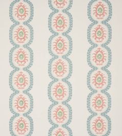 Aubrey Stripe Fabric by Colefax and Fowler Coral/Aqua Aubrey Stripe Fabric by Colefax and Fowler Coral/Aqua