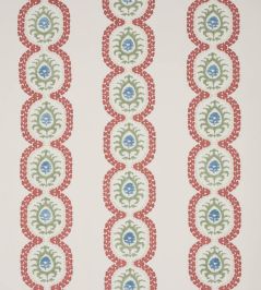 Aubrey Stripe Fabric by Colefax and Fowler Red/Green Aubrey Stripe Fabric by Colefax and Fowler Red/Green