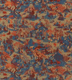 Avalonis Velvet Fabric by Zoffany Como Blue / Koi Avalonis Velvet Fabric by Zoffany Como Blue / Koi