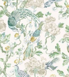 Aviary Wallpaper by Madeaux 04 Golden Teal Aviary Wallpaper by Madeaux 04 Golden Teal