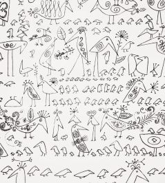 Aviary Wallpaper by Schumacher Black On White Aviary Wallpaper by Schumacher Black On White
