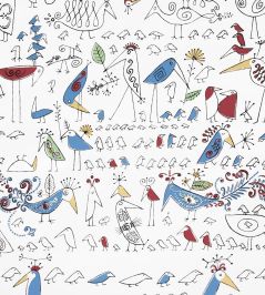 Aviary Wallpaper by Schumacher Multi On White Aviary Wallpaper by Schumacher Multi On White