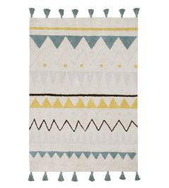 Azteca Rug by Lorena Canals Natural-Vintage Blue Azteca Rug by Lorena Canals Natural-Vintage Blue
