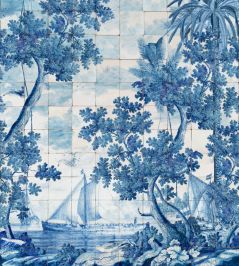 Azure Mural by MINDTHEGAP Blue White Azure Mural by MINDTHEGAP Blue White