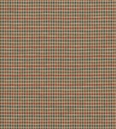 Babington Check Fabric by Mulberry Home Teal/Spice Babington Check Fabric by Mulberry Home Teal/Spice