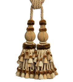 Bagatelle Double Tassel Tieback Trimming by Samuel & Sons Gilded Gold Bagatelle Double Tassel Tieback Trimming by Samuel & Sons Gilded Gold