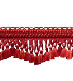 Bagatelle Scalloped Tassel Fringe Trimming by Samuel & Sons Scarlet Rose Bagatelle Scalloped Tassel Fringe Trimming by Samuel & Sons Scarlet Rose