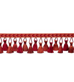 Bagatelle Tassel Fringe Trimming by Samuel & Sons Scarlet Rose Bagatelle Tassel Fringe Trimming by Samuel & Sons Scarlet Rose