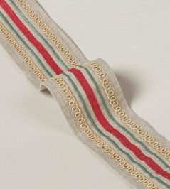 Bailey Braid Trimming by Colefax and Fowler Red/Green Bailey Braid Trimming by Colefax and Fowler Red/Green