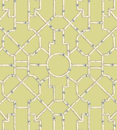 Baldwin Bamboo Wallpaper by Scalamandre Cream & Blue On Lettuce Baldwin Bamboo Wallpaper by Scalamandre Cream & Blue On Lettuce
