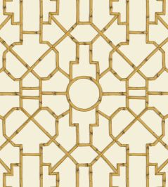 Baldwin Bamboo Wallpaper by Scalamandre Rattan & Brown On Off-White Baldwin Bamboo Wallpaper by Scalamandre Rattan & Brown On Off-White