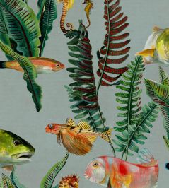 Bank of Fish Wallpaper by Coordonne Cyan Bank of Fish Wallpaper by Coordonne Cyan