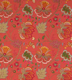 Baptista Linen Fabric by Colefax and Fowler Red Baptista Linen Fabric by Colefax and Fowler Red