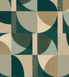 Barillet Wallpaper by Casamance Emeraude/Beige Barillet Wallpaper by Casamance Emeraude/Beige