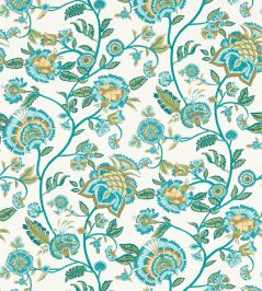 Barmeri Wallpaper by Clarke & Clarke Teal Barmeri Wallpaper by Clarke & Clarke Teal
