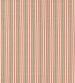 Barneby Stripe Fabric by Sanderson Berry/Leaf Barneby Stripe Fabric by Sanderson Berry/Leaf