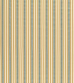 Barneby Stripe Fabric by Sanderson Honey/Teal Barneby Stripe Fabric by Sanderson Honey/Teal