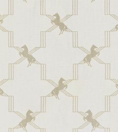 Horse Trellis Fabric by Barneby Gates Metallic Stone Horse Trellis Fabric by Barneby Gates Metallic Stone