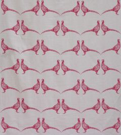 Pheasant Fabric by Barneby Gates Pink on Cream Pheasant Fabric by Barneby Gates Pink on Cream