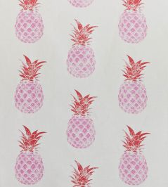 Pineapples Fabric by Barneby Gates Pink On Cream Pineapples Fabric by Barneby Gates Pink On Cream