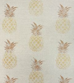 Pineapples Fabric by Barneby Gates Gold On Natural Pineapples Fabric by Barneby Gates Gold On Natural