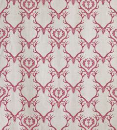 Deer Damask Fabric by Barneby Gates Claret Deer Damask Fabric by Barneby Gates Claret