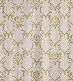 Deer Damask Fabric by Barneby Gates Gold Deer Damask Fabric by Barneby Gates Gold