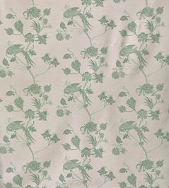 Vintage Bird Trail Fabric by Barneby Gates Plaster/Green Vintage Bird Trail Fabric by Barneby Gates Plaster/Green