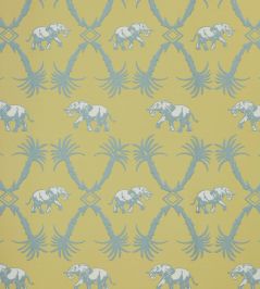 Elephant Palm Wallpaper by Barneby Gates Ochre/Blue Elephant Palm Wallpaper by Barneby Gates Ochre/Blue