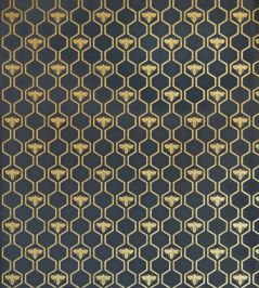 Honey Bees Wallpaper by Barneby Gates Gold on Charcoal Honey Bees Wallpaper by Barneby Gates Gold on Charcoal