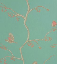 The English Robin Wallpaper by Barneby Gates Jade The English Robin Wallpaper by Barneby Gates Jade