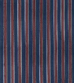 Barrington Stripe Fabric by Mulberry Home Indigo/Red Barrington Stripe Fabric by Mulberry Home Indigo/Red