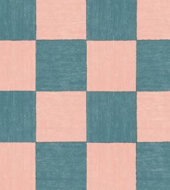 Battenberg Wallpaper by Woodchip & Magnolia Coral Teal Battenberg Wallpaper by Woodchip & Magnolia Coral Teal