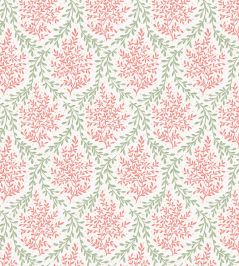 Bedgebury Fabric by Nina Campbell Coral/Eucalyptus Bedgebury Fabric by Nina Campbell Coral/Eucalyptus